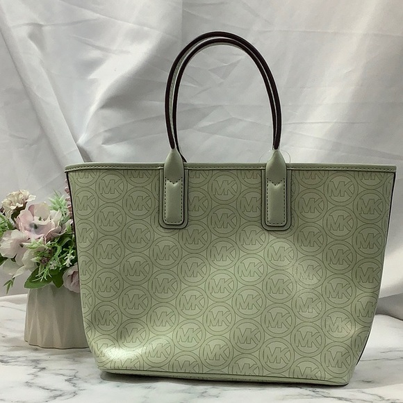 Jodie Small Tote Bag In Jacquard Logo - Atom Jade - Picture 2 of 6